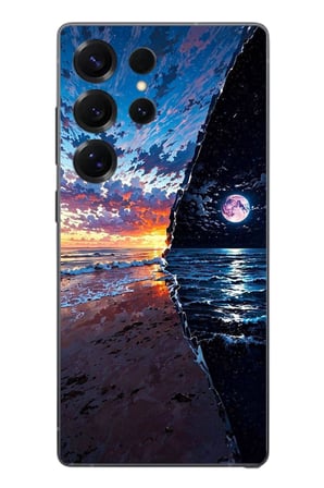 Samsung Galaxy S25 Ultra Uyumlu Deniz Günbatımı Baskılı Silikon Kılıf