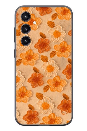 Samsung Galaxy S23 Uyumlu Turuncu Papatyalar Baskılı Silikon Kılıf