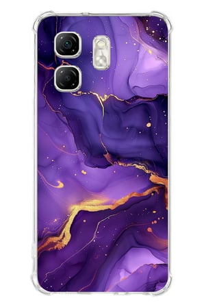 Infinix Hot 50i - Smart 9 Uyumlu Ametist Taşı Mor Mermer Baskılı Silikon Kılıf