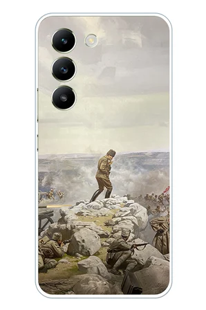 Vivo V30 Lite Uyumlu Cephede Komutan Bağımsızlık Atatürk Baskılı Silikon Kılıf