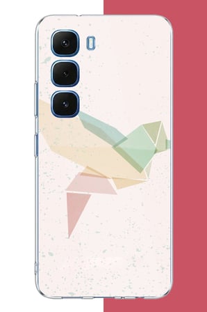 Infinix Hot 60-60i Uyumlu origami kuş Baskılı Silikon Kılıf