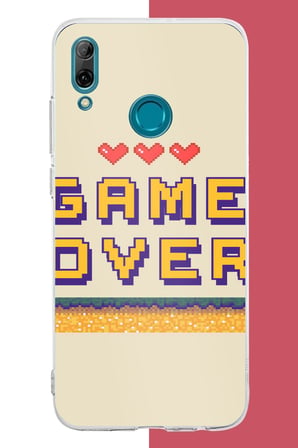 Huawei P Smart 2019 Uyumlu game over Baskılı Silikon Kılıf