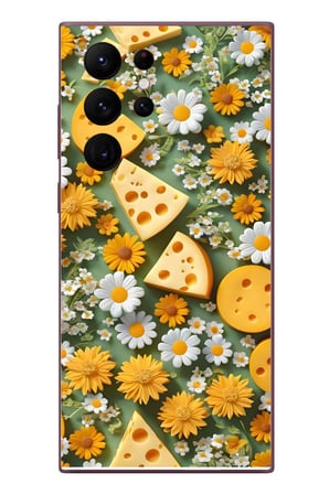 Samsung Galaxy S22 Ultra Uyumlu Peynirler Baskılı Silikon Kılıf