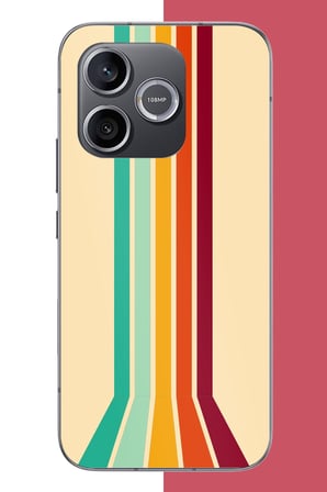 Honor 600 Uyumlu Retro Renk Şeritleri Baskılı Silikon Kılıf
