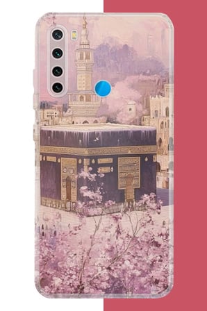 Redmi Note 8 Uyumlu pembe çiçekli kabe Baskılı Silikon Kılıf