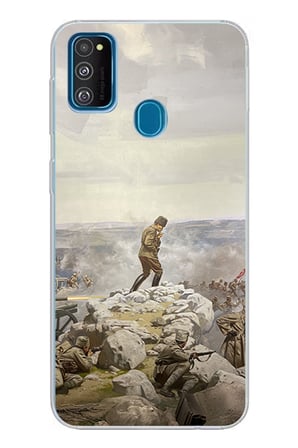 Samsung Galaxy M30S/M21 Uyumlu Cephede Komutan Bağımsızlık Atatürk Baskılı Silikon Kılıf