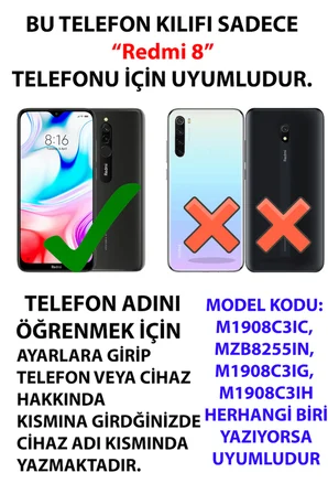 Redmi 8 Uyumlu Geleneksel Motifli Beyaz At Baskılı Silikon Kılıf