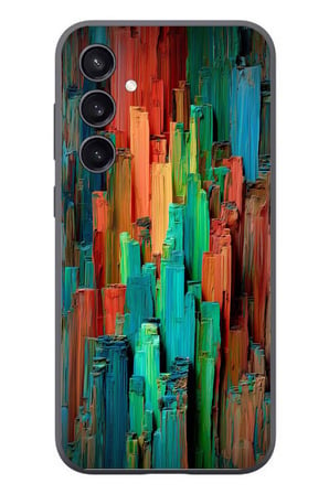 Samsung Galaxy S23 Uyumlu Dikey Renkler Baskılı Silikon Kılıf