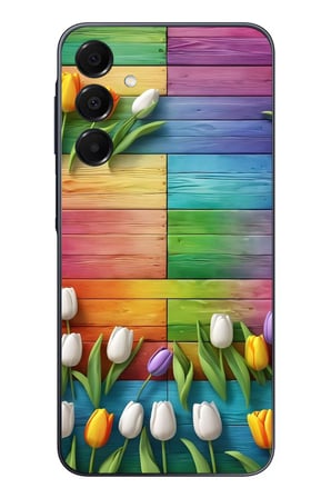 Samsung Galaxy A16 Uyumlu Renkli Laleler Baskılı Silikon Kılıf