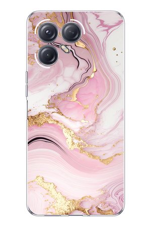 Tecno Pova 7 ULTRA 5G Uyumlu Pembe Mermer Baskılı Silikon Kılıf