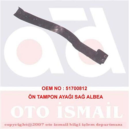 ÖN TAMPON AYAĞI SAĞ ALBEA - PALIO 210020 51700812