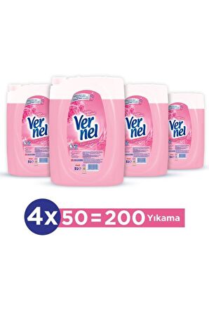 Vernel Gülün Büyüsü Beyazlar ve Renkliler İçin Yumuşatıcı 4 x 5000 ml 200 Yıkama