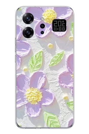 Infinix Note 60 Ultra Uyumlu Mor Papatyalar Sulu Boya Baskılı Silikon Kılıf