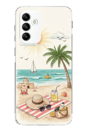 Samsung Galaxy A05s Uyumlu Sulu Boya Sahil ve Deniz Manzaralı Baskılı Silikon Kılıf