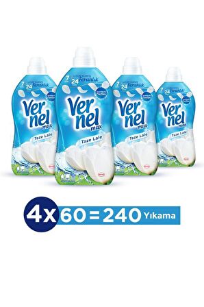 Vernel Max Taze Lale Beyazlar ve Renkliler İçin Konsantre Yumuşatıcı 4 x 1440 ml 240 Yıkama