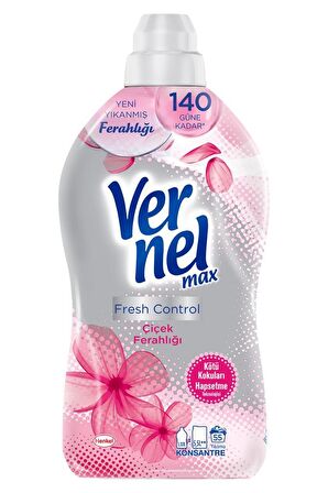 Vernel Max Fresh Control Çiçek Ferahlığı Beyazlar ve Renkliler İçin Konsantre Yumuşatıcı 2 x 1320 ml 110 Yıkama