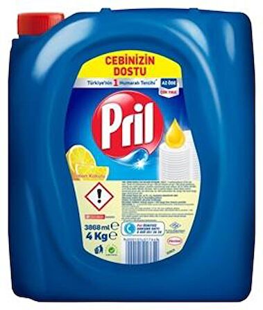 Pril Sıvı Bulaşık Deterjanı 4 Kg. Limon (4'lü)