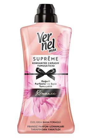 Vernel Max Supreme Romance & Elegance Beyazlar ve Renkliler İçin Konsantre Yumuşatıcı 2 x 1200 ml 100 Yıkama