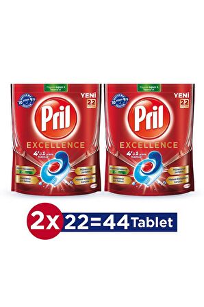 Pril Excellence Bulaşık Makinesi Tableti 2x22'li 