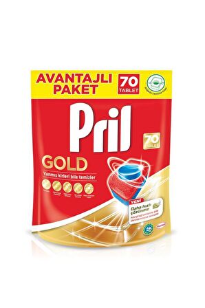 Pril Gold 140 Yıkama Tablet Bulaşık Makinesi Deterjanı 2x70 Adet 