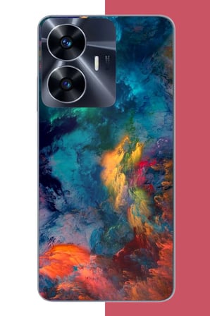 Realme C55 Uyumlu Renklerin Dansı Baskılı Silikon Kılıf