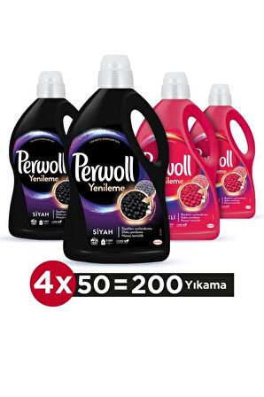 Perwoll Hassas Bakım Sıvı Çamaşır Deterjanı 216 Yıkama Siyah 2 x 2.97 L + Renkli Yenileme 2 x 2.97 L