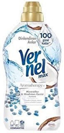 Vernel Max Aromatherapy+ Hindistan Cevizi Beyazlar ve Renkliler İçin Konsantre Yumuşatıcı 1140 ml 60 Yıkama