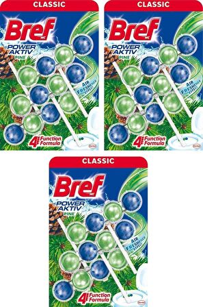 Bref Power Aktif Çam Kokulu 3'lü Katı Klozet Koku Giderici x 3 Adet