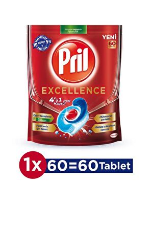 Pril Excellence Bulaşık Makinesi Tableti 2x60'lı 