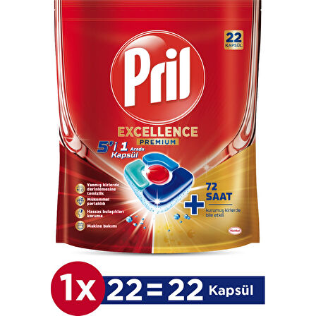 Pril Excellence Premium 5'i 1 Arada 22 Kapsül