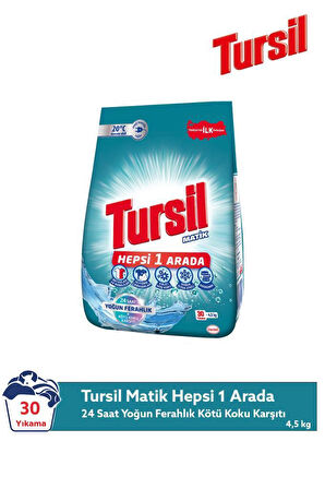 Tursil Matik Hepsi 1 Arada 4,5 kg Toz Çamaşır Deterjanı 30 Yıkama Yoğun Ferahlık