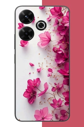 Redmi 13 Uyumlu Fuşya Çiçek Esintisi Baskılı Silikon Kılıf