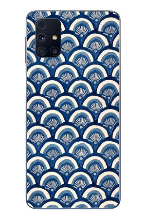 Samsung Galaxy M31s Uyumlu Mavi Bükleler Baskılı Silikon Kılıf