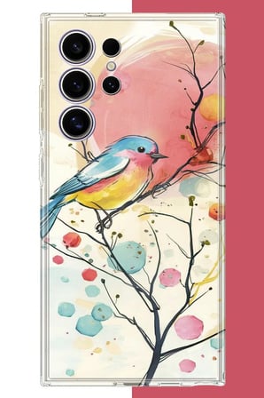 Samsung Galaxy S24 ULTRA Uyumlu renkli kuş Baskılı Silikon Kılıf