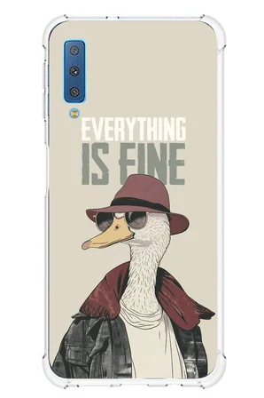 Samsung Galaxy A7 2018 Uyumlu Everything is fine Baskılı Silikon Kılıf