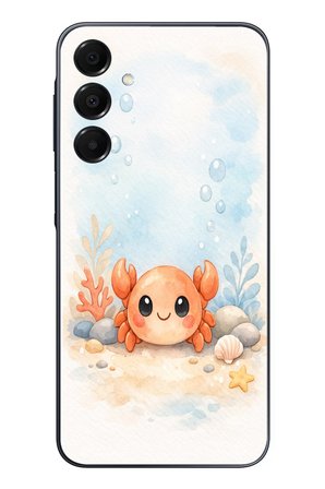 Samsung Galaxy A16 Uyumlu Sevimli Yengeç Baskılı Silikon Kılıf