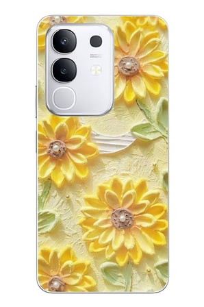 Vivo Y29 Uyumlu Rölyef Bahçesi Baskılı Silikon Kılıf