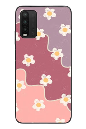 Redmi 9T Uyumlu Papatya Dalgaları Baskılı Silikon Kılıf