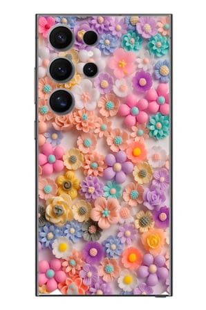Samsung Galaxy S24 Ultra Uyumlu Çiçek Bükleleri Baskılı Silikon Kılıf