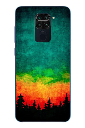 Redmi Note 9 Uyumlu Orman Gecesi Renkli Baskılı Silikon Kılıf