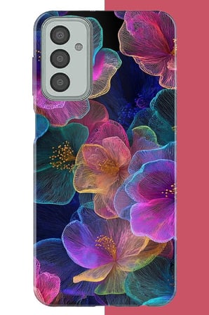 Samsung Galaxy M13-M23 Uyumlu Neon Çiçekler Baskılı Silikon Kılıf