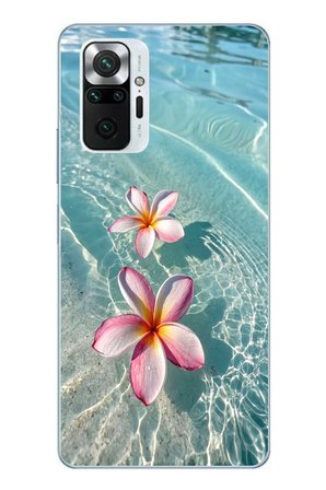 Redmi Note 10 Pro Uyumlu Denizde Çiçekler Baskılı Silikon Kılıf