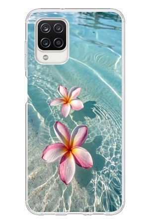 Samsung Galaxy A12 Uyumlu Denizde Çiçekler Baskılı Silikon Kılıf