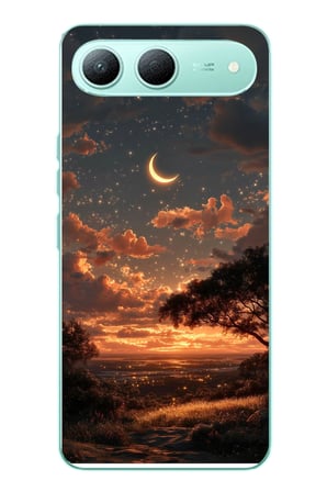 Tecno Spark 40 5G Uyumlu Ay Gecesi Baskılı Silikon Kılıf