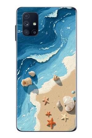Samsung Galaxy M51 Uyumlu Deniz Yıldızı Tatilde Baskılı Silikon Kılıf