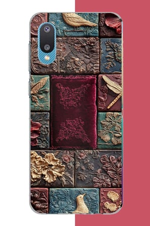 Samsung Galaxy A02 Uyumlu kumaş blok Baskılı Silikon Kılıf
