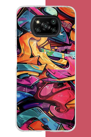 Poco X3-X3 PRO-NFC Uyumlu Renkli Graffiti Duvarı Baskılı Silikon Kılıf