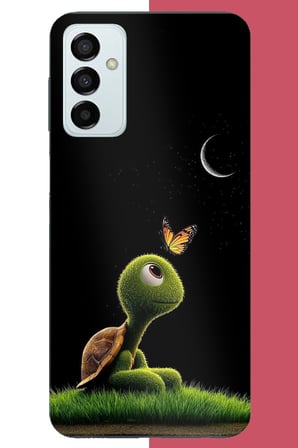 Samsung Galaxy M14 Uyumlu Ay Işığındaki Minik Kaplumbağa Baskılı Silikon Kılıf