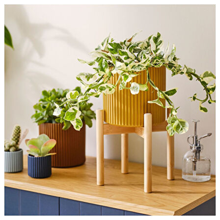 Toprak saksı, sarı-kahverengi, 2'li set