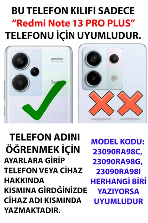 Redmi Note 13 PRO PLUS Uyumlu Şeftali Fiyonk Kurdele Baskılı Silikon Kılıf